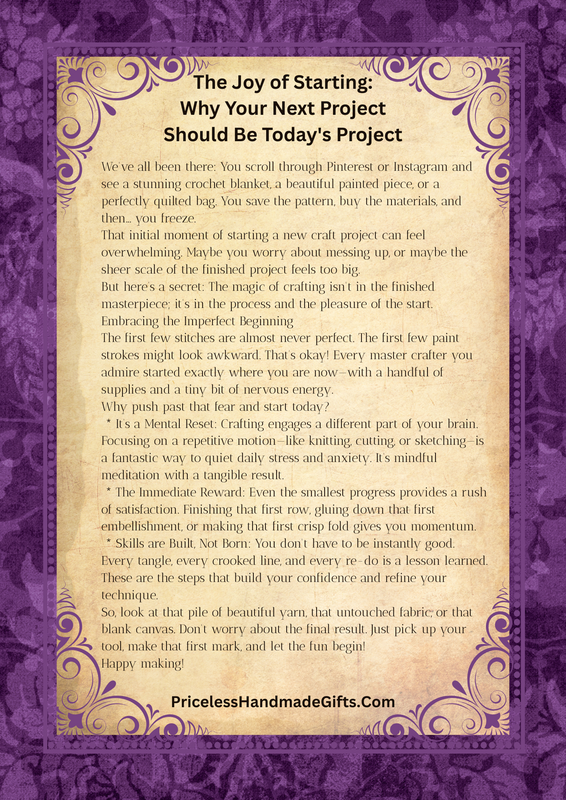 The joy of starting - why your next project should be today's project.