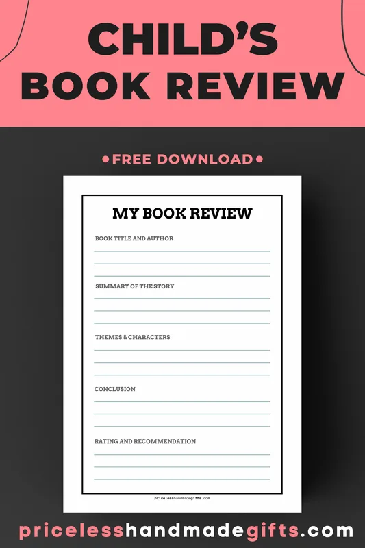 Child's Book Review Printable Guided Page