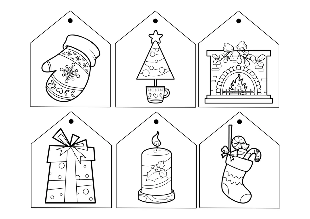Free Printable Christmas Decoration Banner to Color