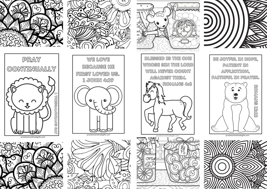 Free Printable Coloring Bookmarks with Verses