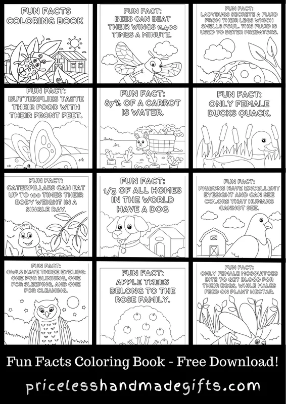 Printable Fun Facts Coloring Book