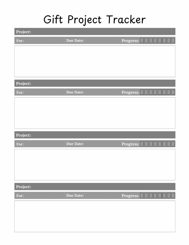 Free printable gift project tracker
