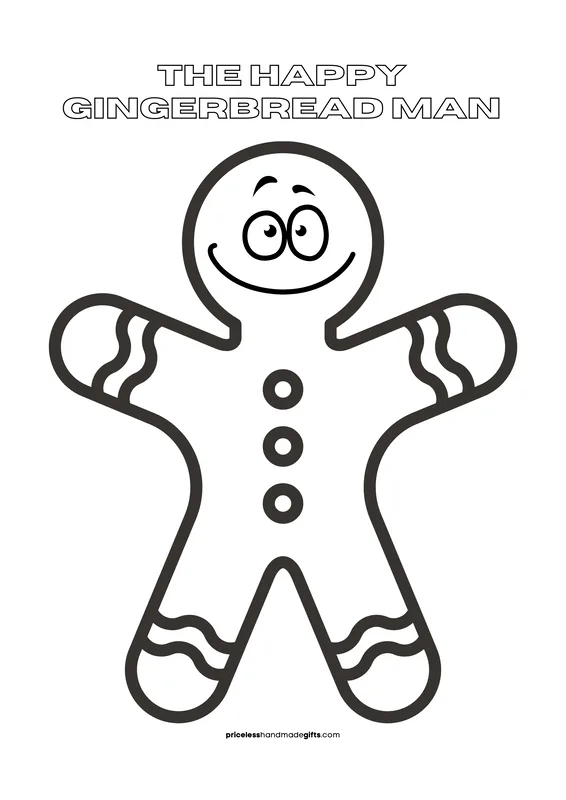 Gingerbread Man Coloring Sheet