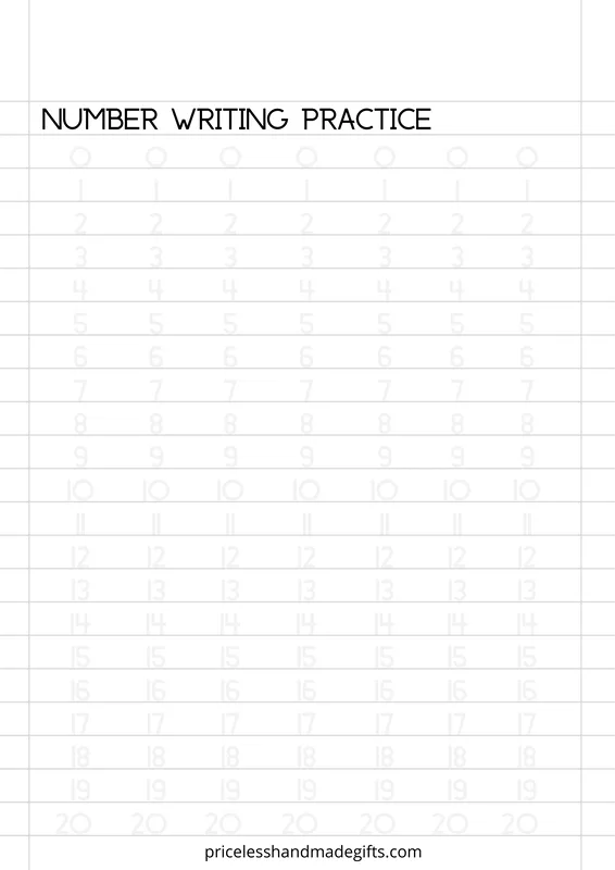 Number Writing Practice Free Printable Worksheets