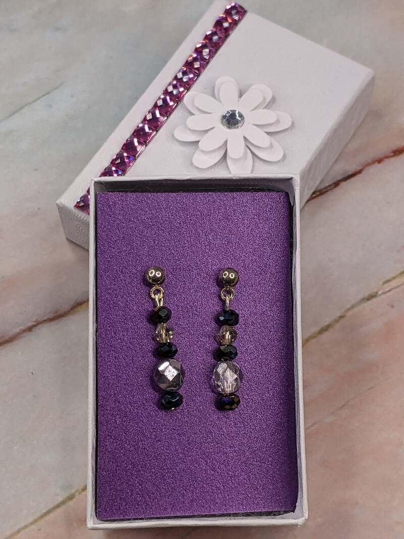 Purple Crystal Earrings