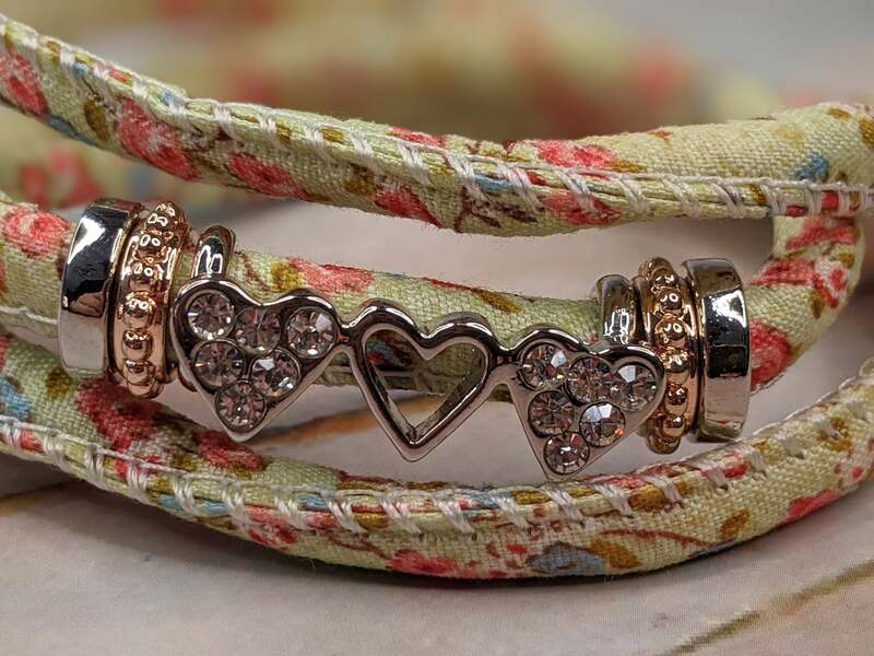 Floral Heart Wrap Bracelet