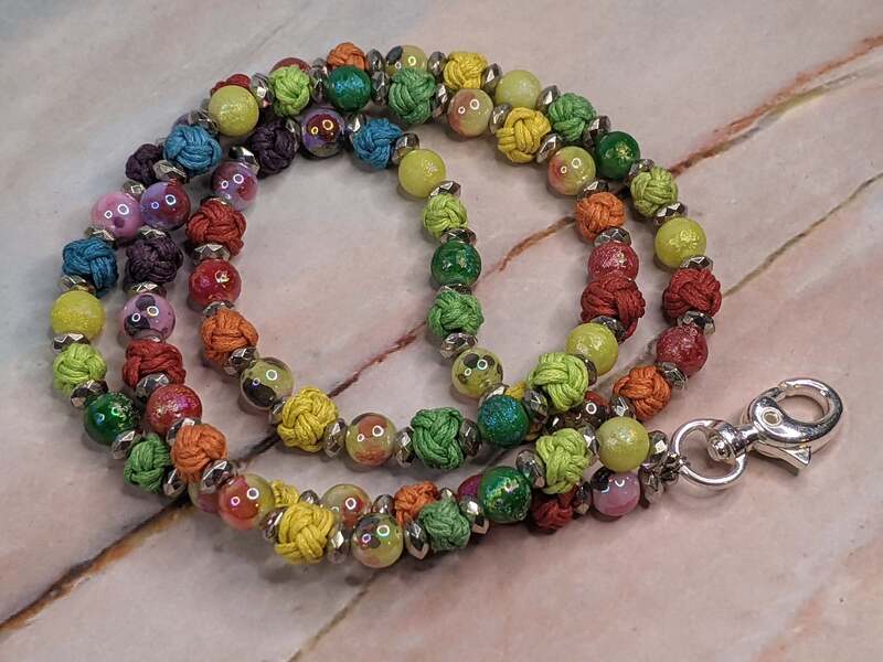 Rainbow Knots Lanyard