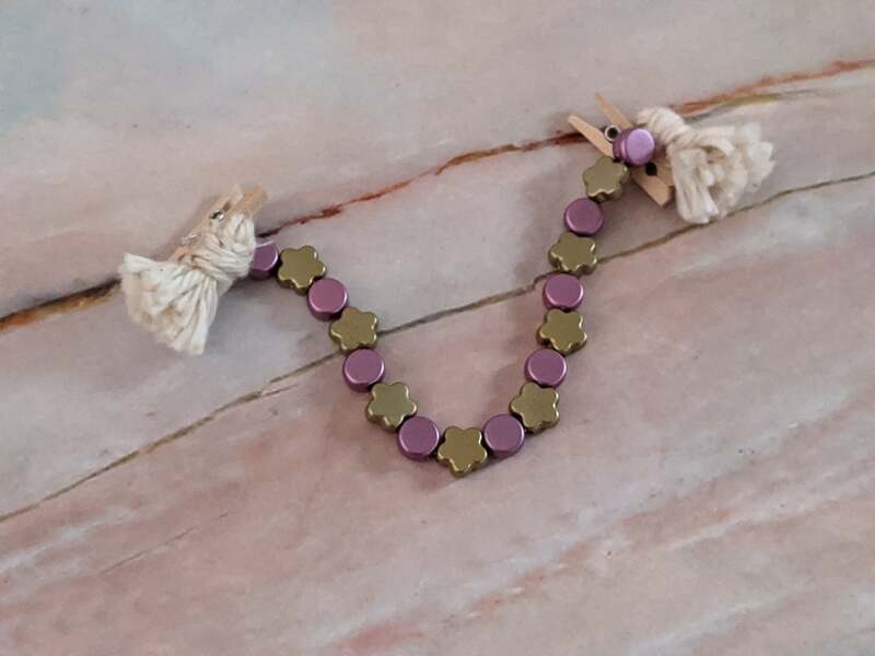 Magenta Gold Card Garland