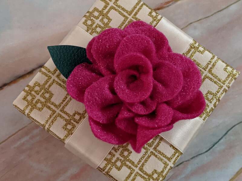 Dark Pink Felt Flower Clip