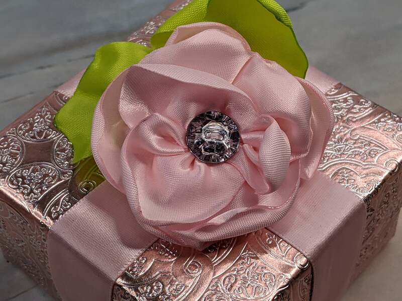 Pink Flower Clip with Button