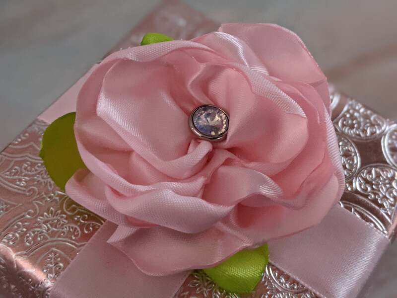Pink Flower Clip with Small Gem