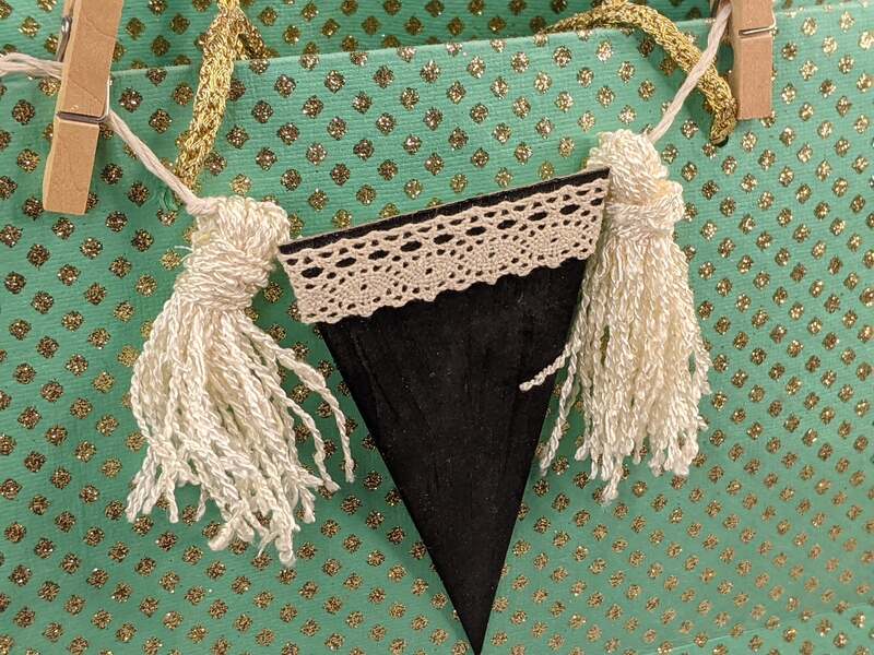 Banner Chalkboard Tag with Tassels