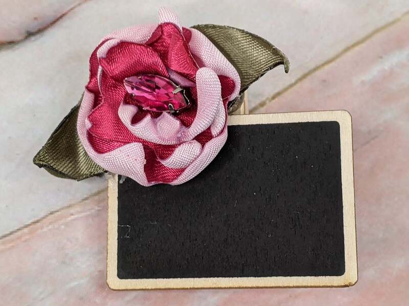 Dark Pink Flower Chalkboard Gift Tag