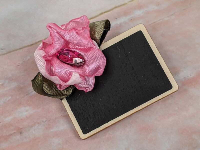 Medium Pink Flower Chalkboard Gift Tag