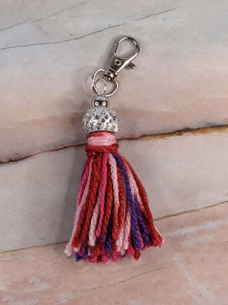 Multicolor Silver Bead Tassel for Gift Bag