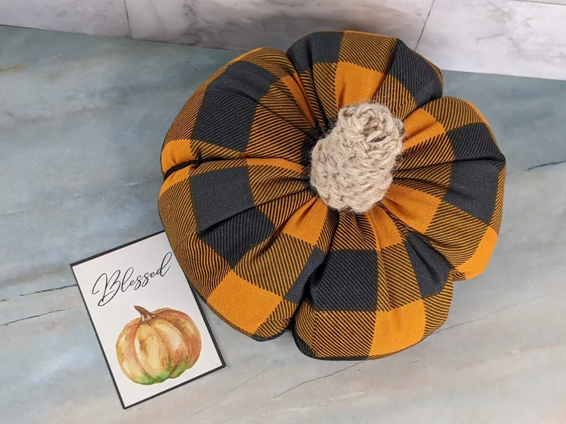 Buffalo Plaid Blessed Pumpkin